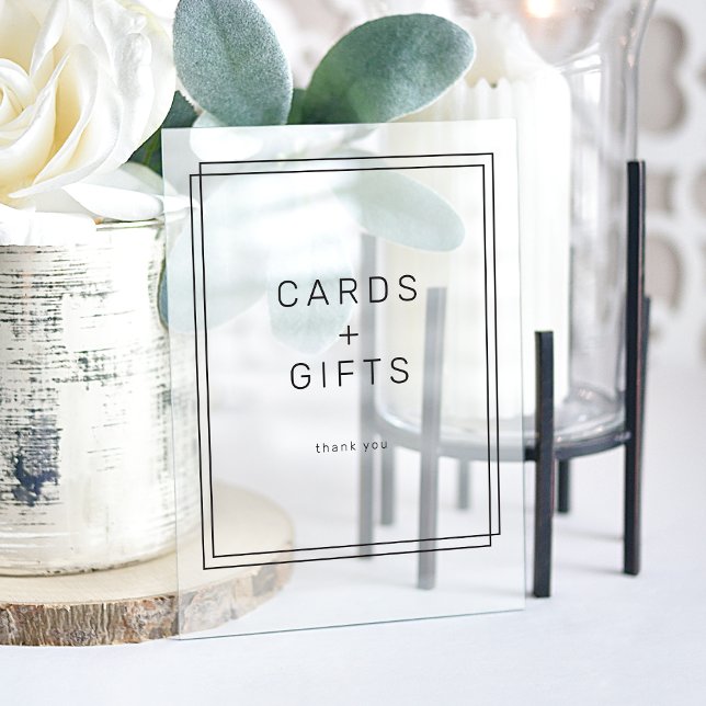 AVERY Modern Minimalist Cards and Gifts Wedding Acrylic Sign (AVERY Modern Minimalist Cards and Gifts Wedding Acrylic Sign)