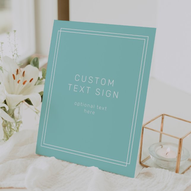 AVERY Modern Minimalist Mint Green Custom Wedding Pedestal Sign (AVERY Modern Minimalist Mint Green Custom Wedding Pedestal Sign)