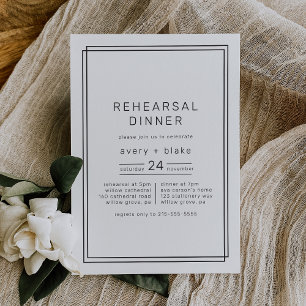 AVERY Modern Minimalist Rehearsal Dinner Invitation
