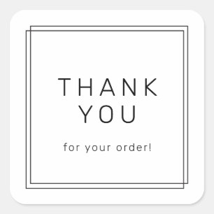 AVERY Modern Minimalist Thank You For Order Square Sticker