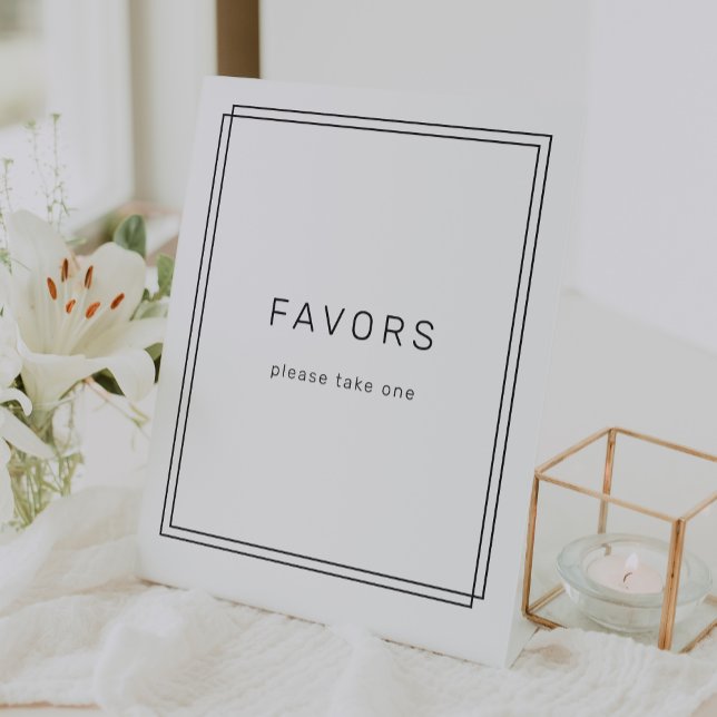 AVERY Modern Minimalist Wedding Favour Pedestal Sign (AVERY Modern Minimalist Wedding Favor Pedestal Sign)