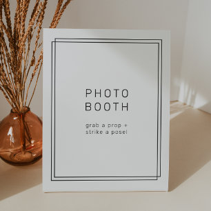 AVERY Modern Minimalist Wedding Photo Booth Pedestal Sign