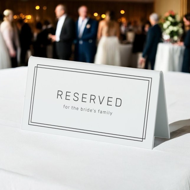 AVERY Modern Minimalist Wedding Reserved (AVERY Modern Minimalist Wedding Reserved Table Tent Sign)