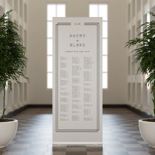 AVERY Modern Minimalist Wedding Seating Chart Retractable Banner