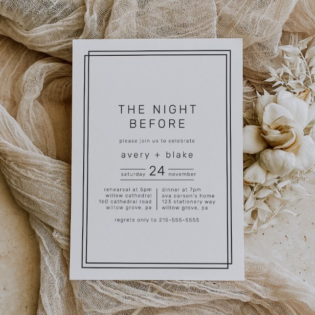 AVERY Modern The Night Before Rehearsal Dinner Invitation (AVERY Modern The Night Before Rehearsal Dinner Invitation)