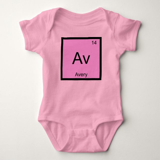Avery Name Chemistry Element Periodic Table Baby Bodysuit (Front)