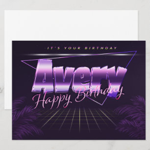 Avery Name First Name pura retro card Birthday