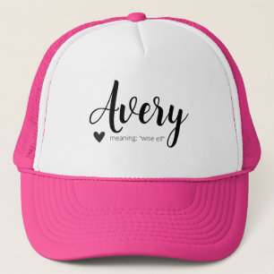 Avery Name Meaning Custom Hat Cap Girls Clothing