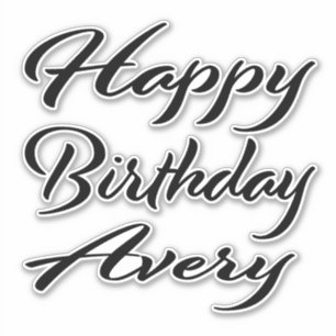 Avery Name Vorname black Sticker Geburtstag