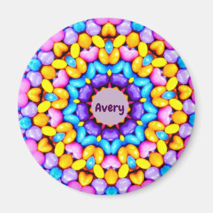 AVERY ~ Personalised Easter Pattern Fractal ~ Magnet