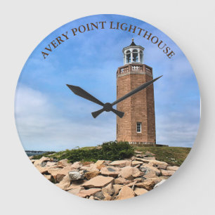 Avery Point Lighthouse CT Round Wall Clock