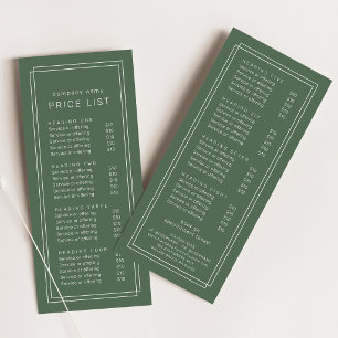 AVERY Rustic Dark Green Double Frame Price List Rack Card