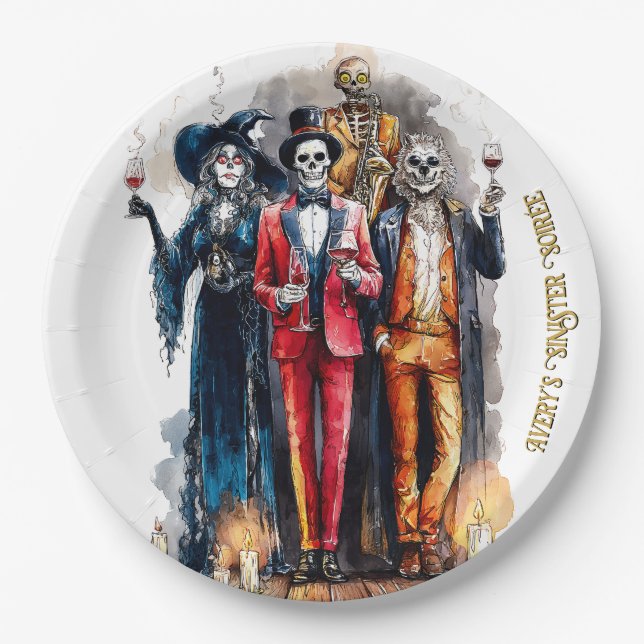 Avery’s Sinister Soirée Halloween Party  Paper Plate (Front)
