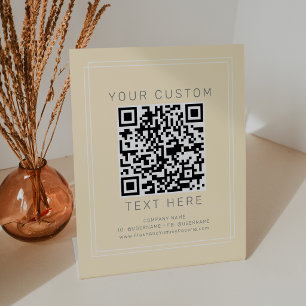 AVERY Simple Butter Yellow Business Custom QR Code Pedestal Sign