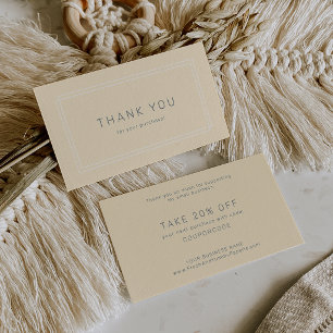 AVERY Simple Butter Yellow Business Thank You Discount Card