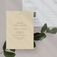 AVERY Simple Neutral Yellow Wedding Save the Date