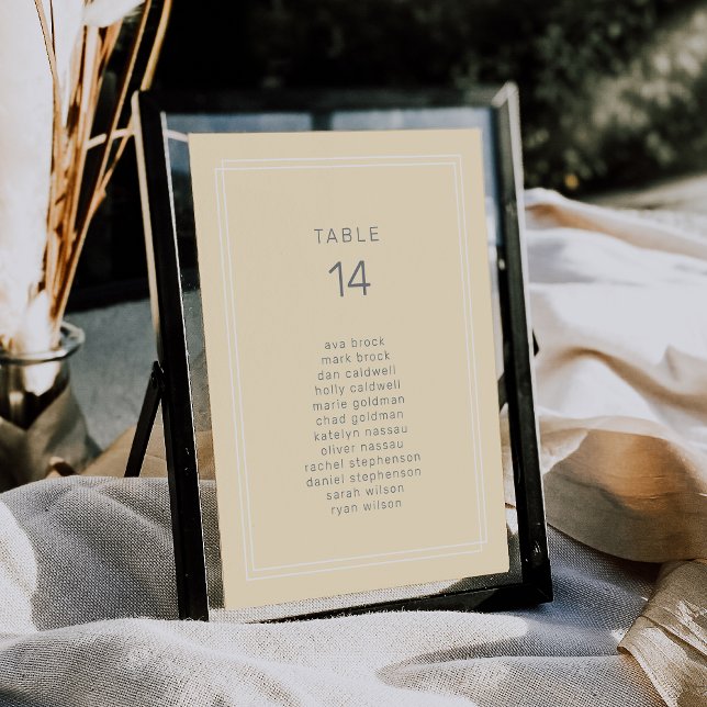AVERY Simple Yellow Wedding Seating Chart Cards (AVERY Simple Yellow Wedding Seating Chart Cards)