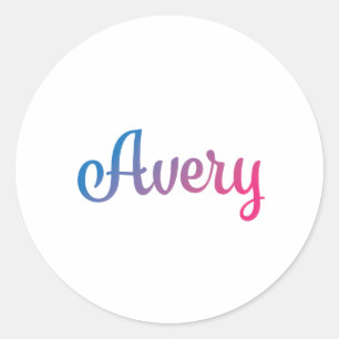 Avery Stylish Cursive Classic Round Sticker