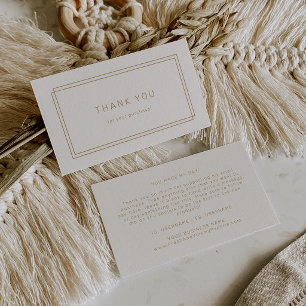 AVERY Vintage Gold Cream Double Frame Thank You Business Card