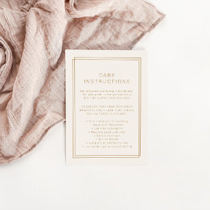 AVERY Vintage Gold Cream Product Care Instructions Enclosure Card