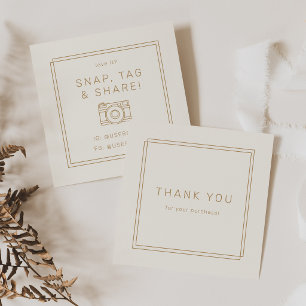 AVERY Vintage Gold Cream Snap Tag Share Thank You