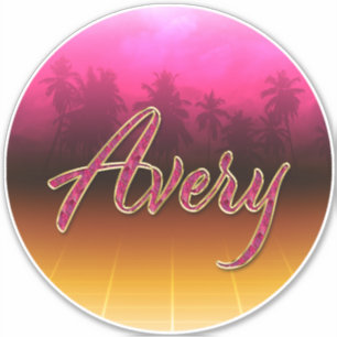 Avery Vorname Name golden pink Aufkleber Sticker