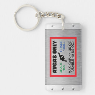 AVGAS / 100LL fuel only acrylic Key Ring