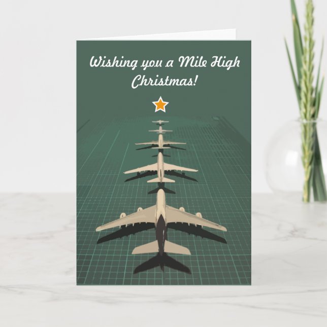 Avgeek Mile High Christmas Holiday Card (Front)