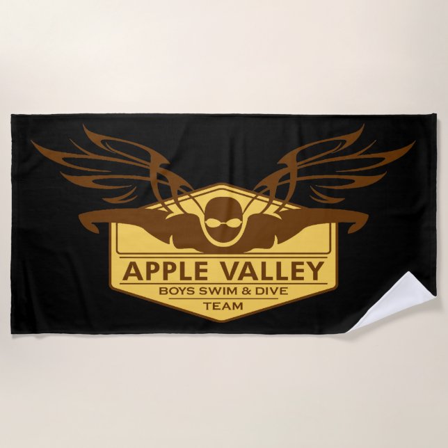 AVHS Boys Swim Dive Logo Towel Brown Gold (Front)