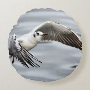Avian Flight of the Seagull Round Cushion
