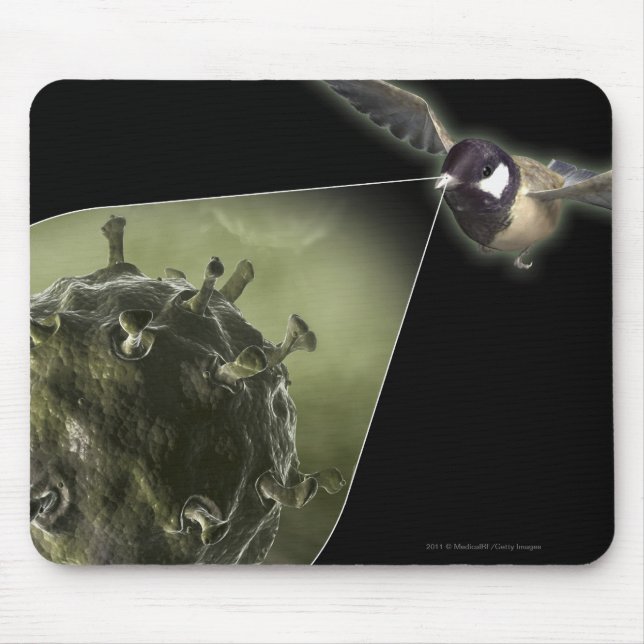 Avian flu coming out of bird mouse mat (Front)