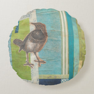 Avian Scrapbook I Round Cushion