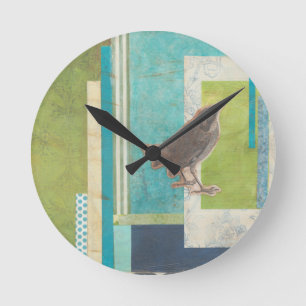 Avian Scrapbook II Round Clock