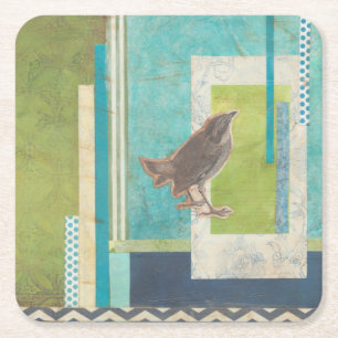 Avian Scrapbook II Square Paper Coaster
