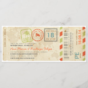Avião embarque convite de casamento bilhet invitation