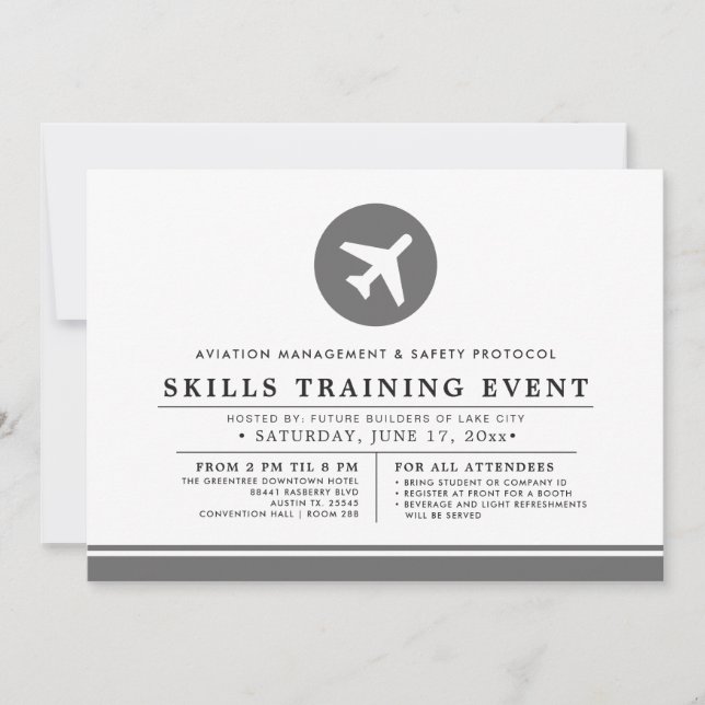 Aviaonics | Training Event Minimal Invitation (Front)
