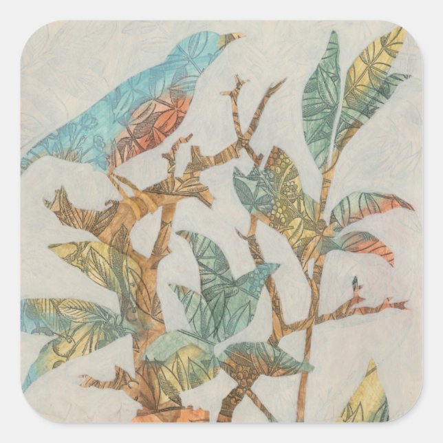 Aviary Collage I Square Sticker (Front)