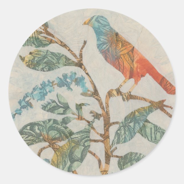 Aviary Collage II Classic Round Sticker (Front)