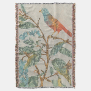 Aviary Collage II Throw Blanket