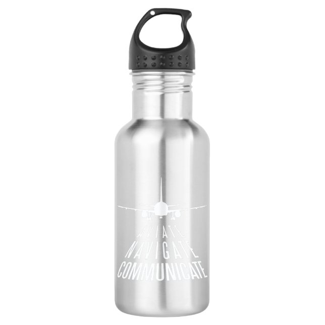 Aviate Navigate Communicate Aviation 710 Ml Water Bottle (Front)