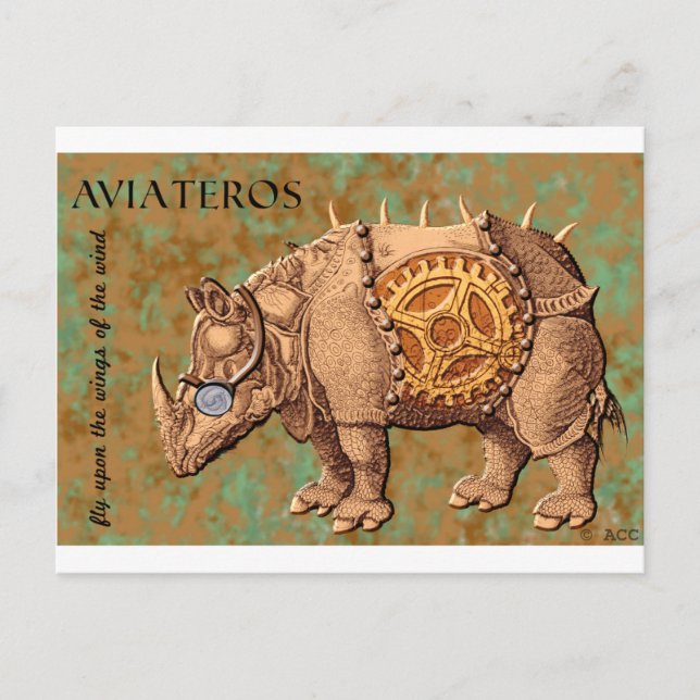 Aviateros (Aviator Rhinoceros) Postcard (Front)