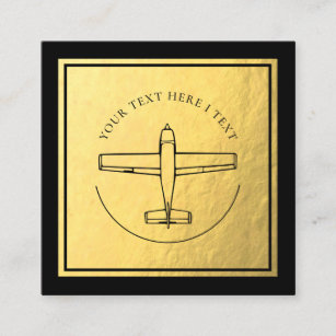 Aviation Aeroplane - Faux Gold Foil Business Card