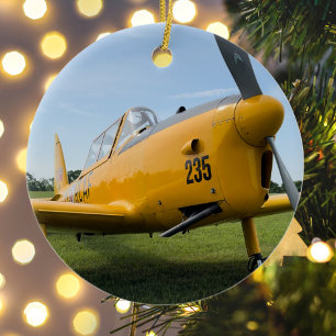 Aviation Aeroplane Photo Christmas Personalised Ce Ceramic Tree Decoration