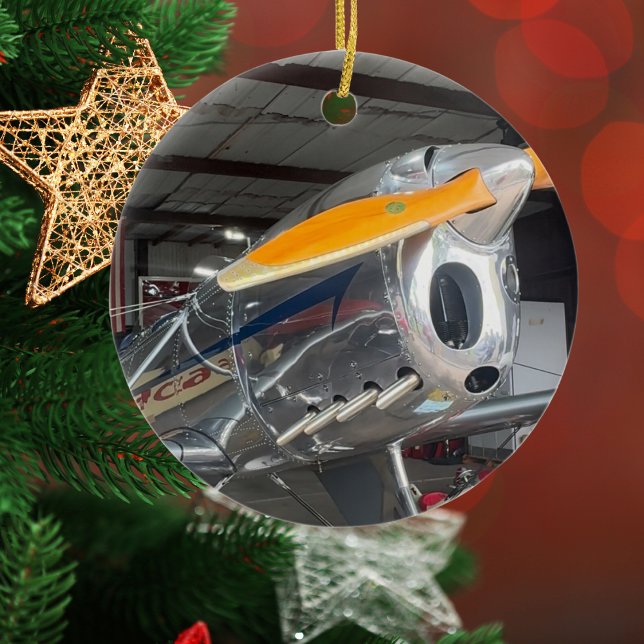 Aviation Aeroplane Photo Christmas Personalised Ce Ceramic Tree Decoration (Creator Uploaded)
