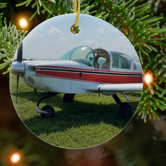 Aviation Aeroplane Photo Christmas Personalised Ce Ceramic Tree Decoration (Creator Uploaded)