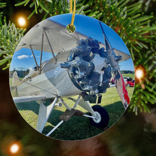Aviation Aeroplane Photo Christmas Personalised Ce Ceramic Tree Decoration