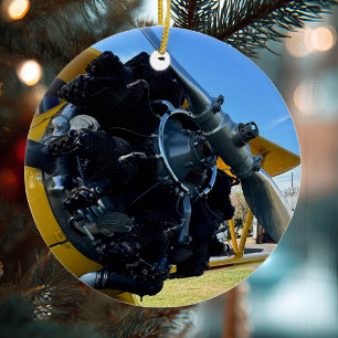Aviation Aeroplane Photo Christmas Personalised Ce Ceramic Tree Decoration