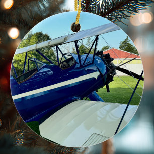 Aviation Aeroplane Photo Christmas Personalised Ce Ceramic Tree Decoration