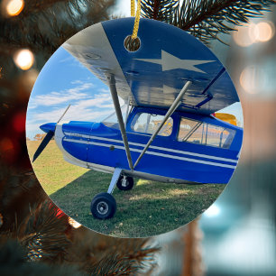 Aviation Aeroplane Photo Christmas Personalised Ce Ceramic Tree Decoration