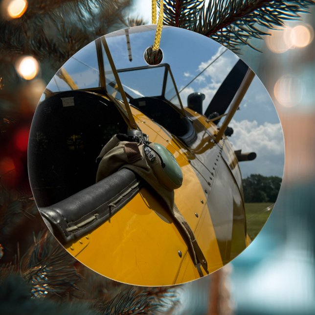 Aviation Aeroplane Photo Christmas Personalised Ce Ceramic Tree Decoration (Creator Uploaded)